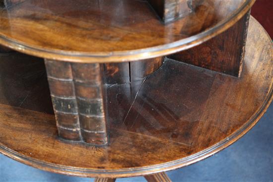 A George III mahogany revolving bookcase, c.1810, H.4ft Diam.2ft 11in.